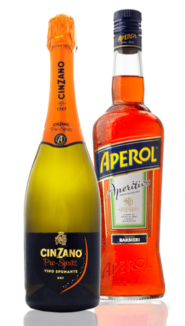 Kit Aperol Spritz - 1 Aperol 750 ml + 1 Espumante Italiano Cinzano Pro-Spritz 750 ml