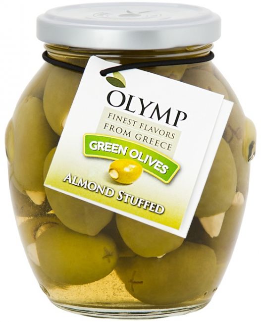 Azeitonas Verdes Gregas Olymp Mamute com Amêndoas 200g