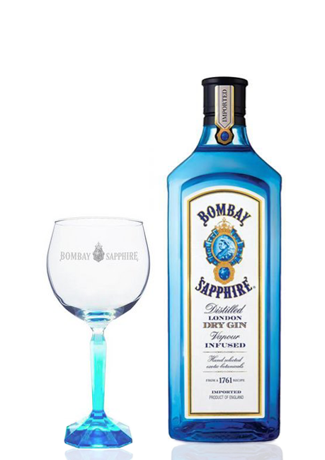 Gin Bombay Sapphire 750 ml + Taça de Vidro