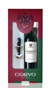 Kit Vinho Corvo Rosso Sicilia com Saca Rolha 750 ml