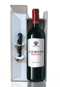 Kit Vinho Corvo Rosso Sicilia com Saca Rolha 750 ml