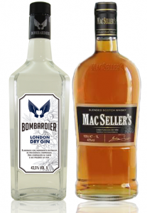 Kit Gin Bombardier 1000 ml + Whisky Mac Sellers 1000 ml