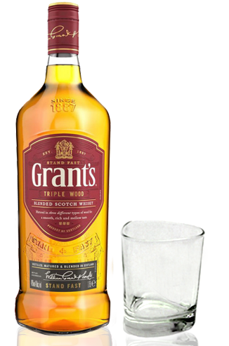 Whisky Grants Triple Wood 1000 ml + Copo