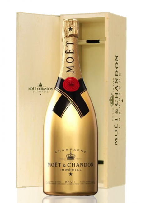 Champagne Jeroboam Moët & Chandon Brut Golden 3000 ml - Caixa Madeira