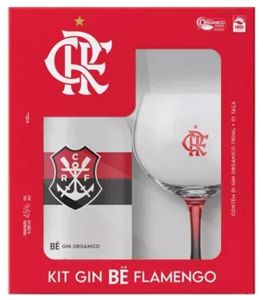 Kit Gin Be Flamengo Gf Branca 750 Ml Com Taça