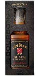 Kit Jim Beam Black Bourbon 1000 ml + Copo Vidro