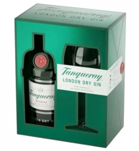 Kit Gin Tanqueray 750 ml + Taça Vidro Oficial