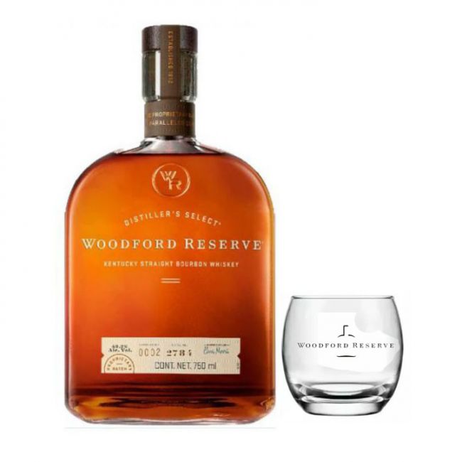 Whisky Woodford Reserve Bourbon 750 ml + 1 Copo Vidro